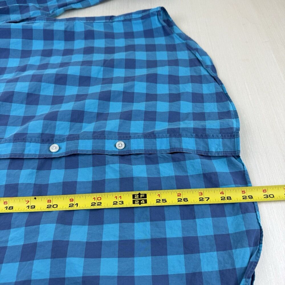 J.Crew Shirt Mens Large Blue Plaid Cotton Long Sleeve Pocket Button Down - Picture 9 of 10